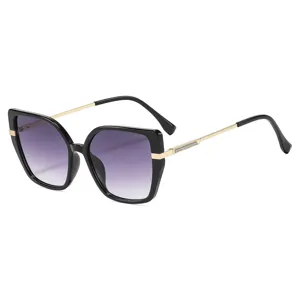 Große Katzenauge Sonnenbrille Retro quadratischer Rahmen Farbverlauf modischer Sonnenschutz