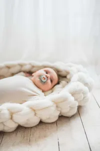 Handgemachte dicke Strick Baby Nest Fotografie Requisite Neugeborene Schlafkorb warm.