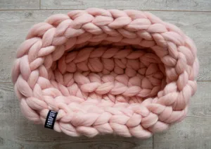 Handgemachte grobe Strick Babyschale Neugeborenen Fotografie Requisite rosa Korb