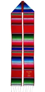 Étole de remise des diplômes mexicaine écharpe colorée brodée pour la fête de fin d'études