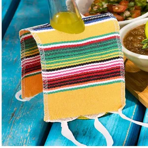Mexican serape table runner colorful striped woven blanket fiesta party decor table cloth.