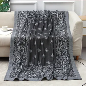 Coperta Jacquard Tessuta Coperta Morbida e Calda Motivo Paisley Viaggio Aviazione Coperta Per Letto Divano Casa Soggiorno
