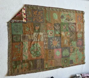 Gottgewebte Tagesdecke im Vintage-Patchwork-Design, retro Kunstdecke fur Wohnzimmerdekoration.