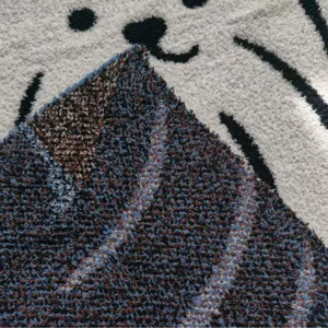 Weiche Plüsch-Fleece Cartoon Katze Decke Nahaufnahme Textur gemütlicher warmer Überwurf.