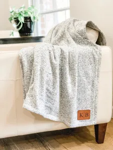 Cozy autumn winter knitted throw blanket, soft warm solid color blanket for couch sofa bed.