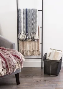 Plaid tissé jacquard à franges pour canapé lit couverture douce et élégante décoration maison