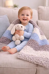 Cozy color-blocked knitted throw blanket for sofa and office nap, soft and warm decor.