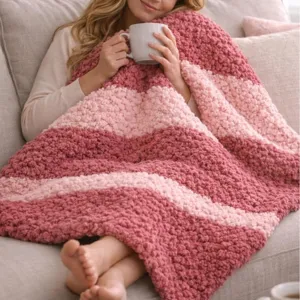 Nordic Style Knitted Throw Blanket Soft Warm Striped Blanket For Sofa Bed Office Home Decor