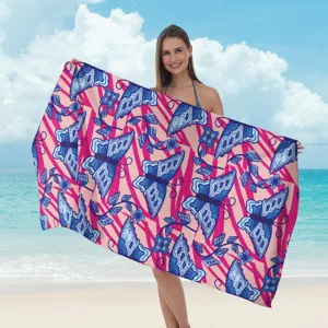 Telo mare con stampa farfalla colorata, asciugamano bagno in microfibra ad asciugatura rapida.