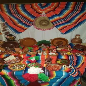 Mexican striped sarape blanket colorful rainbow fabric for party decor and DIY sewing crafts
