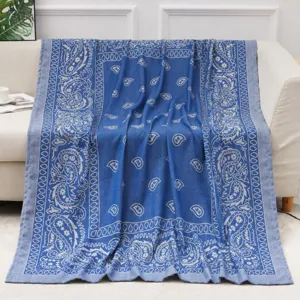 Geweven Jacquard Plaid Zachte Warme Airco Deken Paisley Geometrisch Patroon Polyester Deken Voor Bank