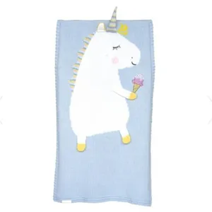 Kinder Strick Decke Einhorn Cartoon handgemachte Kuscheldecke Baby Fotografie Requisite
