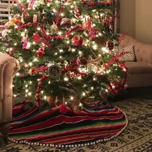 Mexican colorful striped sarape blanket bohemian fabric for party decoration and DIY.