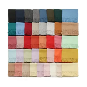 Unisexe Hiver Chaud Laine Écharpe Couleur Unie Gland Châle Long Doux Décontracté Enveloppement De Cou Mode Accessoires Temps Froid