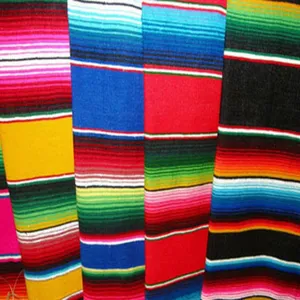 Mexican Serape Rainbow Striped Fabric Bohemian Colorful Woven Cloth For DIY Craft Party Home Decor Sewing Material
