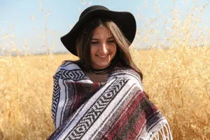 Mexican style woven geometric blanket throw stripe outdoor picnic rug boho home decor blanket