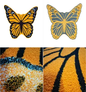 Monarch butterfly shape plush blanket soft half-velvet blanket detailed texture view