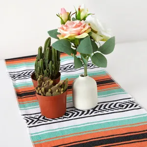 Runner da tavola a righe stile messicano tovaglia geometrica boho per feste in casa