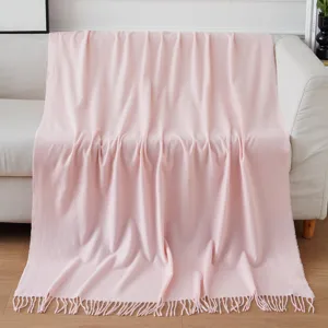 Coperta con Nappe Tinta Unita Poliestere Leggero Copridivano Morbida Coperta per Soggiorno Letto Arredamento Casa