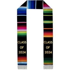 Étole de remise des diplômes style mexicain avec broderie Class of 2024 pour la fête.