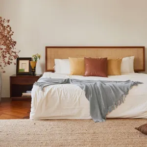 Waffle knit throw blanket for sofa and bed, cozy textured couch cover for living room decor.