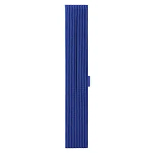 Blue long knitted pocket bag stylish fashion accessory premium knit phone pouch with side label