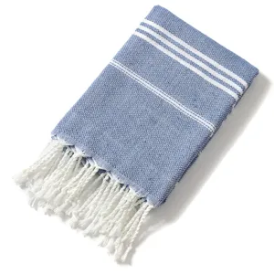 Telo mare turco jacquard rombi blu bianco tessuto frangia coperta da bagno spugna