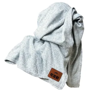 Grey knitted blanket throw soft autumn winter warm solid color shawl custom fleece wrap