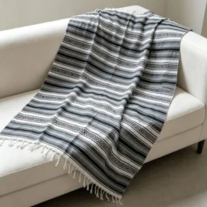 Mexican Style Geometric Woven Fringe Blanket Cotton Throw Blanket Beach Towel Picnic Mat