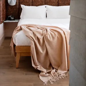 Cozy merino wool throw blanket for bedroom living room sofa warm soft knitted blanket