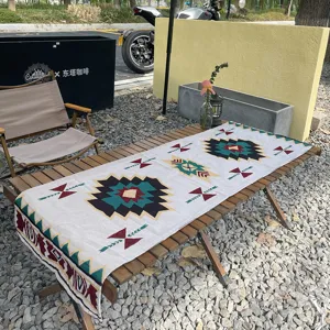 Bohemian Woven Jacquard Table Runner Camping Outdoor Tablecloth Ethnic Geometric Pattern Home Kitchen Dining Table Decor