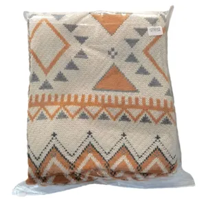Boho knitted throw blanket bohemian geometric pattern cozy soft sofa bed cover 127x152cm