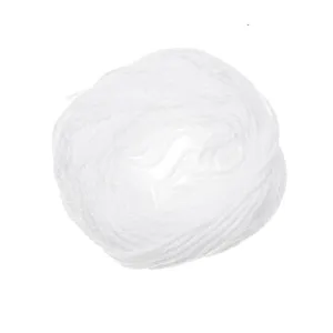 White textile yarn detail close up, soft fluffy texture for custom weaving crafts.