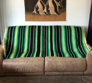 Striped Woven Mexican Blanket with Tassels Bohemian Style Sofa Throw and Picnic Mat