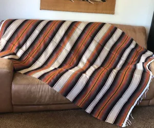 Mexican blanket woven serape throw fringe bohemian sofa couch cover colorful Stripe textile