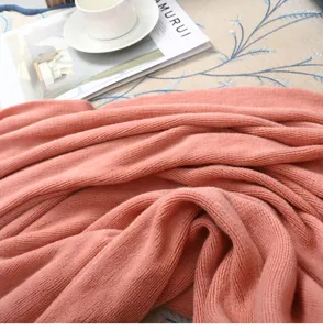 Einfarbige Kunstkaschmir Wohndecke, kuschelige Strickdecke für Sofa und Bettende Heimdekoration