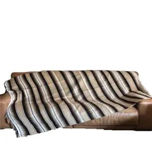 Mexican woven striped blanket fringe throw blanket for sofa beach picnic and home decor use