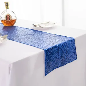 Corridoio da tavolo con paillettes blu per decorazione tavola da pranzo festa di nozze