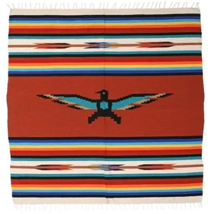 Mexican woven thunderbird blanket tribal aztec boho beach throw rug for home decor travel