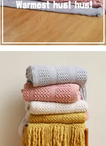 Couverture en tricot nordique pour lit et canape, couverture de textile d maison.
