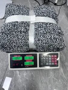 Fluffy black and white sherpa fleece throw blanket, warm plush fuzzy blanket for sofa.