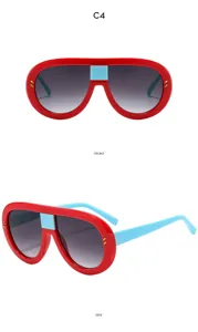 Vintage oversized oval sunglasses for women men retro gradient sun glasses fashion shades