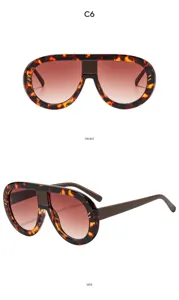 Retro oversized flat top sunglasses with oval stud details and gradient lenses for outdoor use.