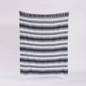 Couverture Mexicaine Tissée à Main Couverture Géométrique Bohémienne Avec Glands Doux Coton Lit Canapé Plage Pique-nique Décor