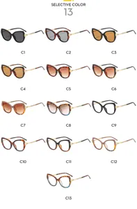 Modische Strass Katzenauge Sonnenbrille mehrfarbige Varianten stilvolle Outdoor Brille