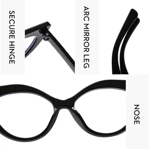Monture de lunettes chat vintage anti lumiere bleue detail mode femme decontractee
