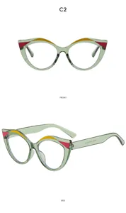 Lunettes anti-lumiere bleue cat-eye retro avec monture coloree chic pour femmes au quotidien.