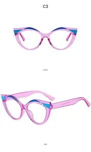 Femmes vintage cat eye lunettes anti lumiere bleue mode verres clairs monture optique