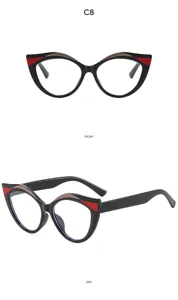 Monture de lunettes anti-lumière bleue œil de chat vintage femme bureau mode chic