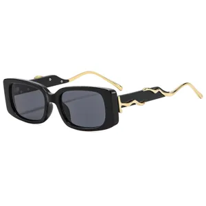 Retro quadratische Sonnenbrille fuer Damen Herren vintage dicker Rahmen UV Schutz Brille